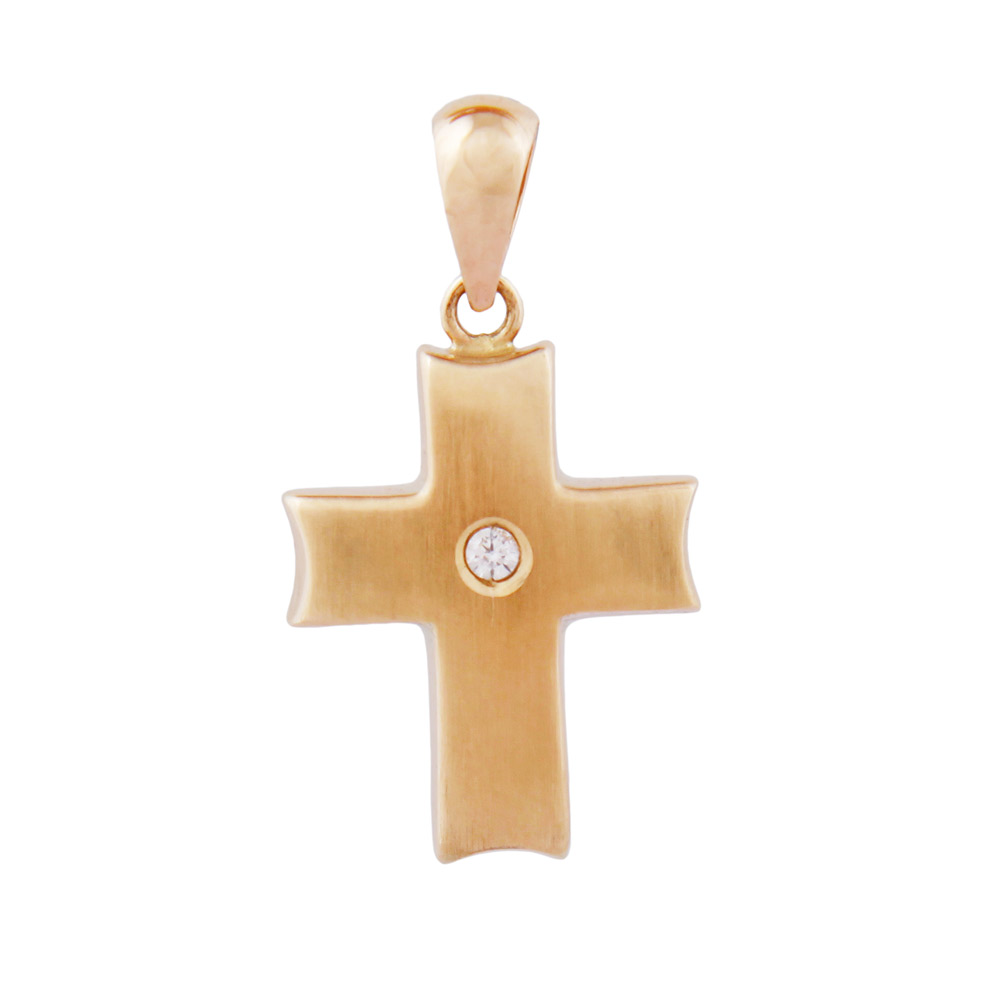 Pendentif croix en or 9 carats vue face