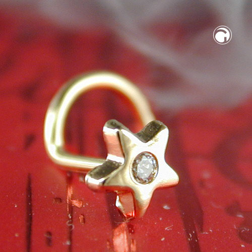 Bijou nez étoile or 585 14K vue de profil