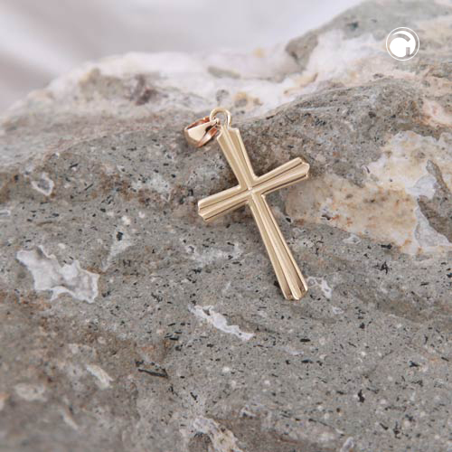 Croix en or 375/000 vue de face, bijou précieux