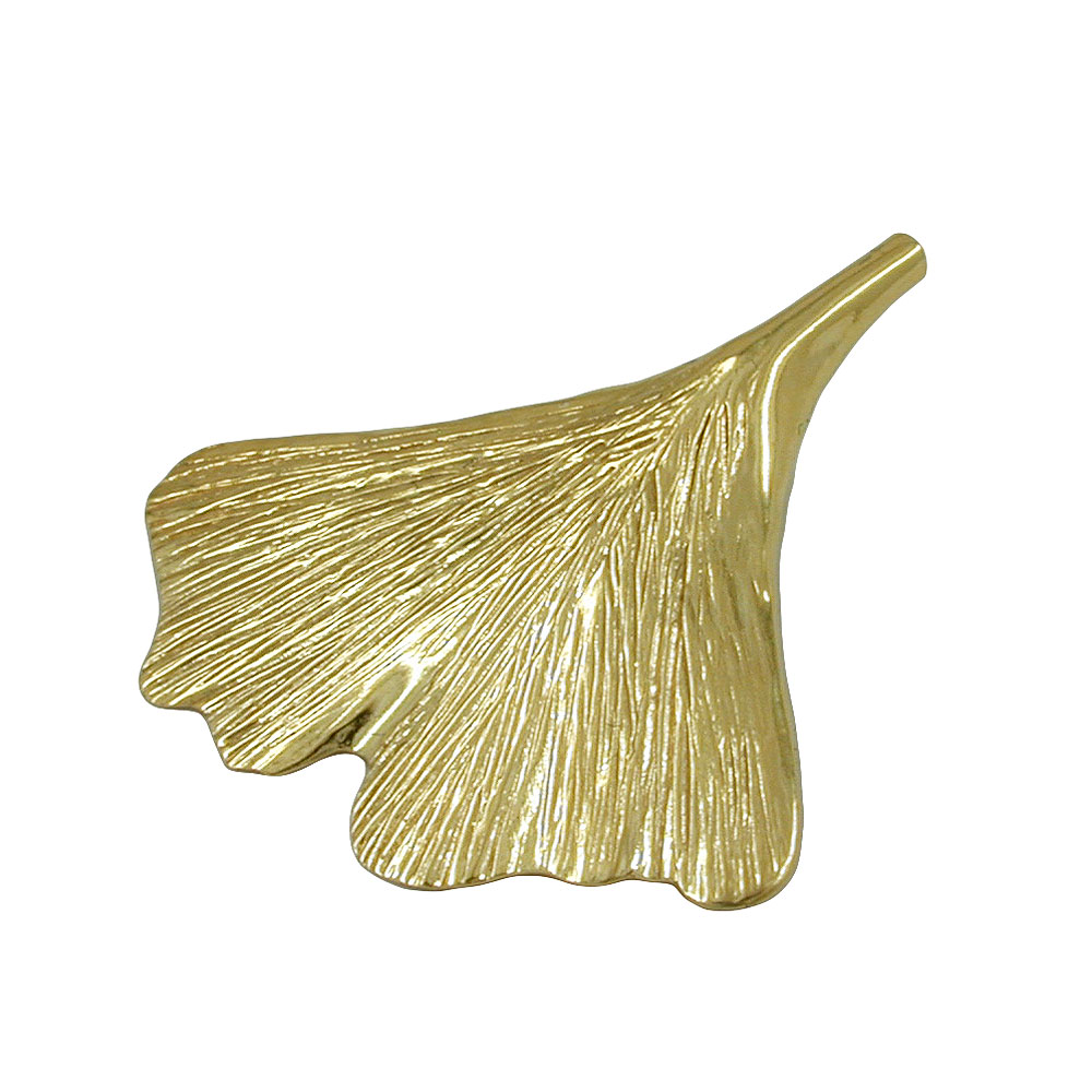 Pendentif or 9 carats feuille de Ginkgo jaune brillant