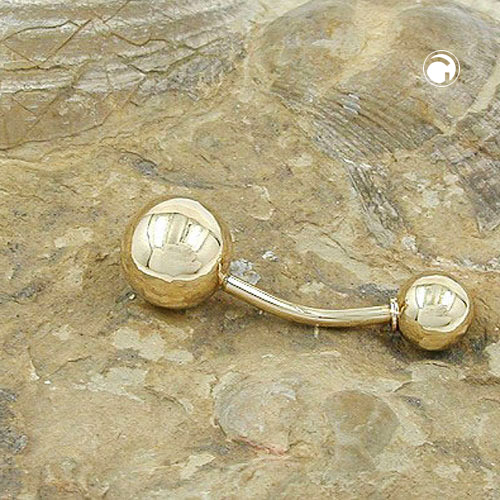 Bijou nombril or jaune 585 avec bille amovible 5 mm