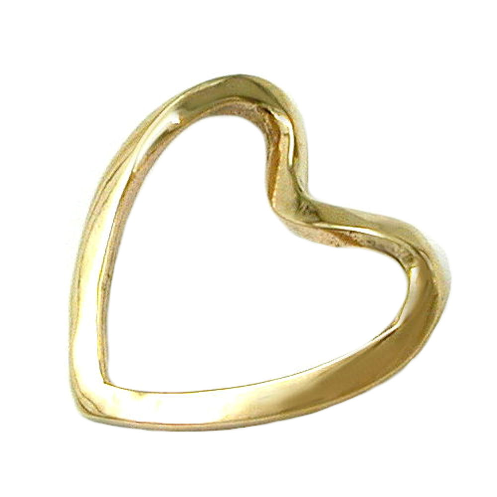 Pendentif cœur ajouré en or 9 carats sur fond blanc