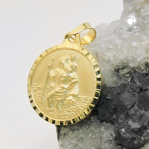Pendentif or 9k forme cœur ouvert vue de profil
