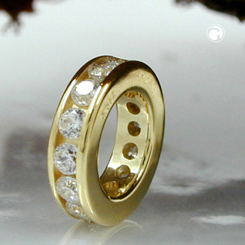 Bague or bébé zirconias détail serti