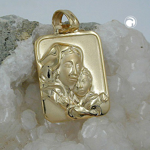 Médaillon religieux or 14K Vierge Marie détail