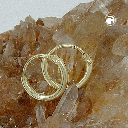 Boucles d'oreilles or 9 carats créoles fines