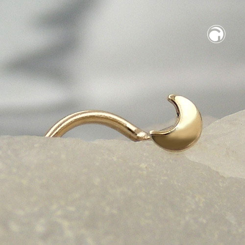 Bijou nez spirale or 585 lune vue de face