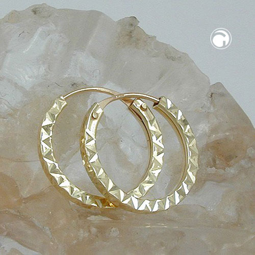 Paire de boucles d'oreilles or 9k design carré moderne