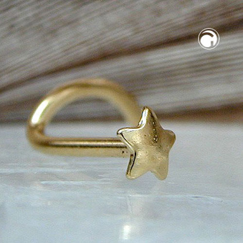 Piercing narine étoile or 18k sur fond clair