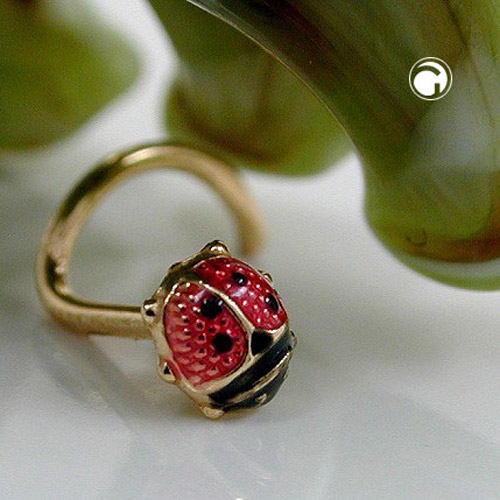 Bijou nez or 750 coccinelle chance profil