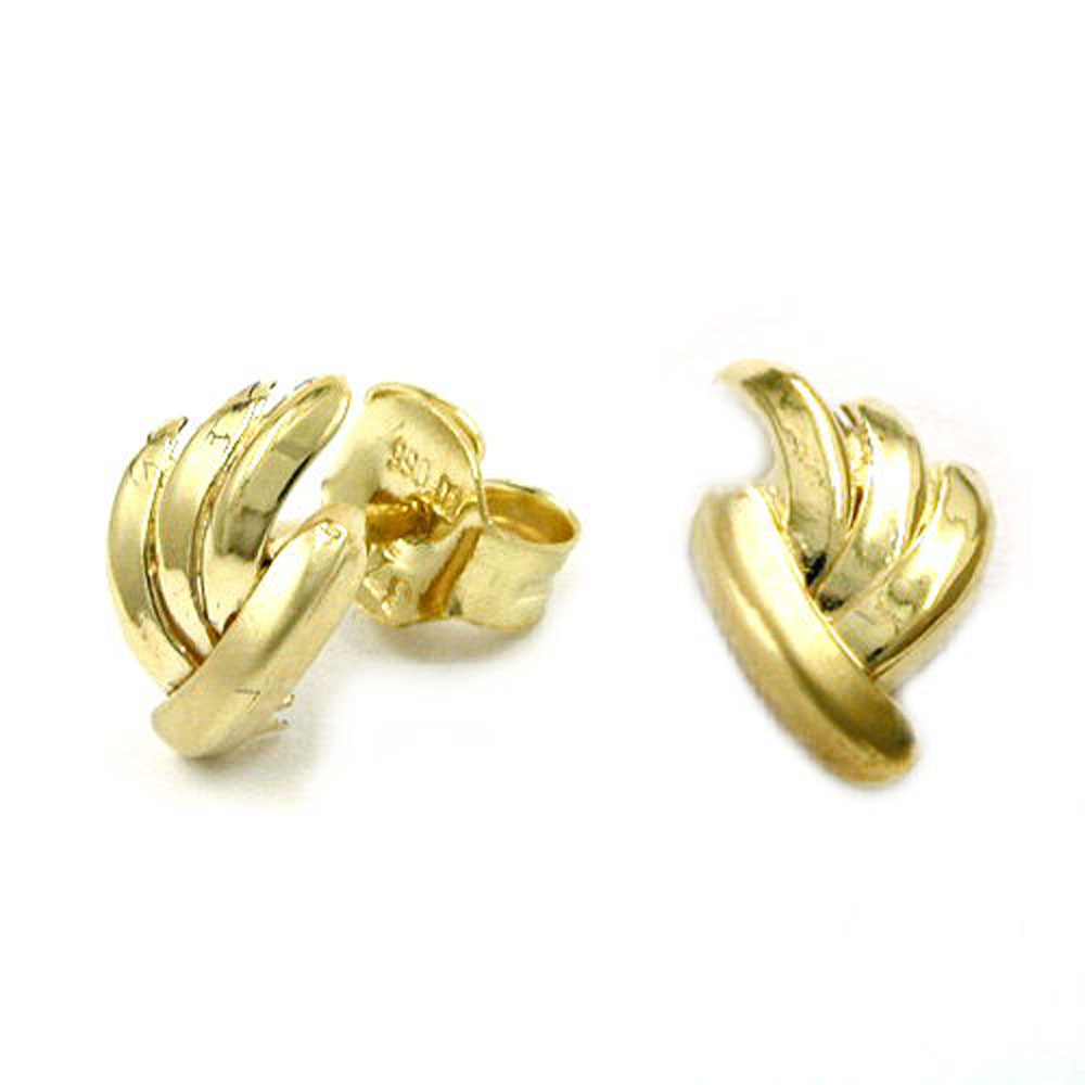 Boucles d'oreilles or 9 carats design créatif brillant