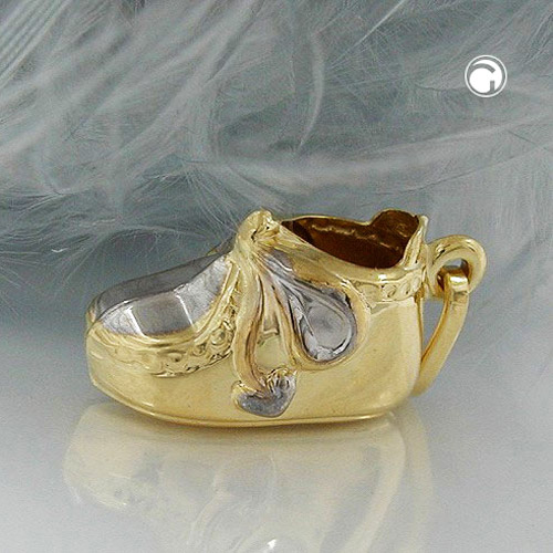 Pendentif chaussure bébé or 9K vue détaillée