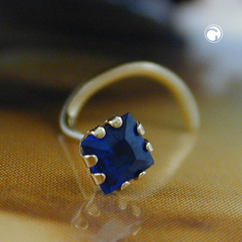 Vis à nez en or 18K avec saphir zircon vue de profil