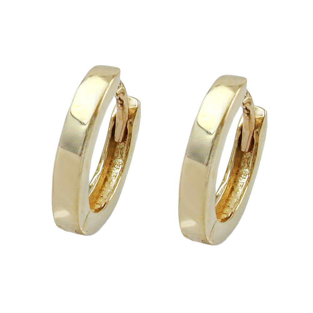 Boucles d'oreilles créoles en or 9 carats, vue de face