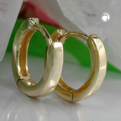 Paire de boucles d'oreilles or 9 carats, fermoir à charnière