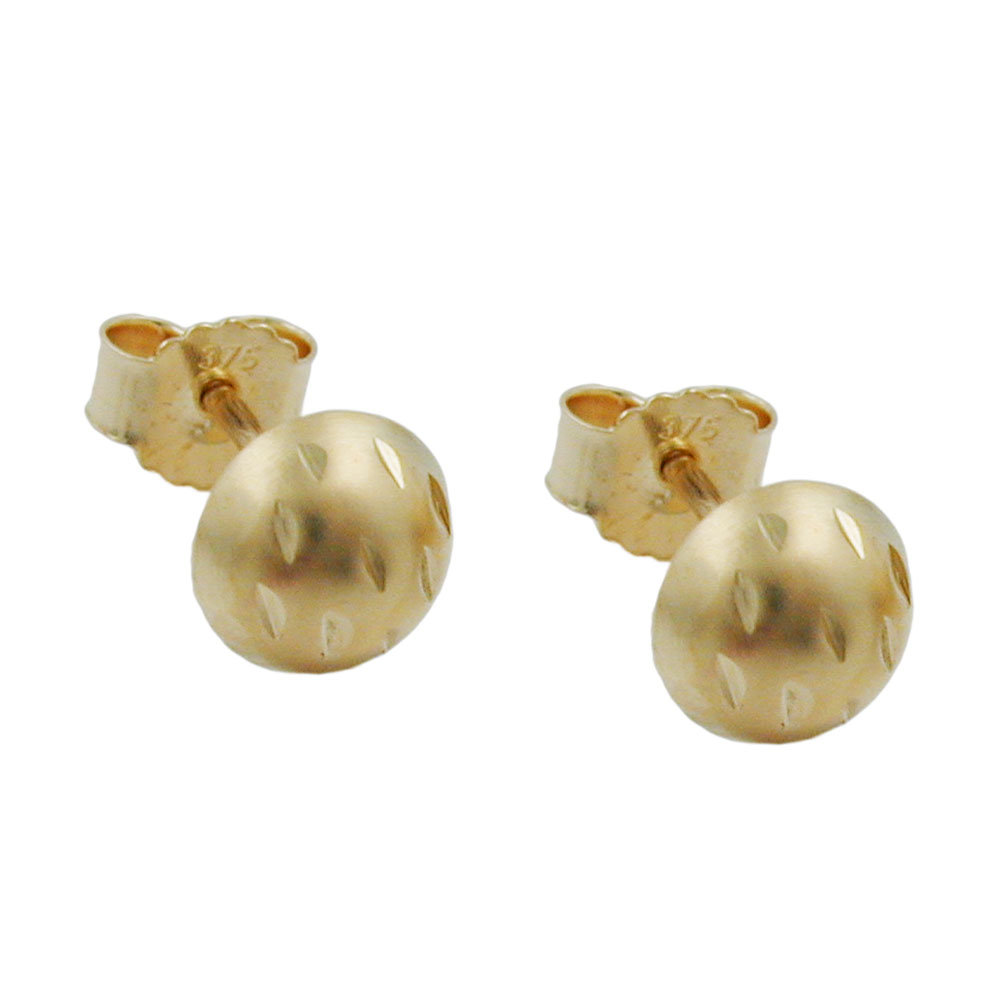 Boucles d'oreilles or 9K rondes à facettes diamant