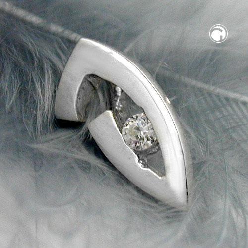 Bijou or blanc passant effet flottant zircon cubique