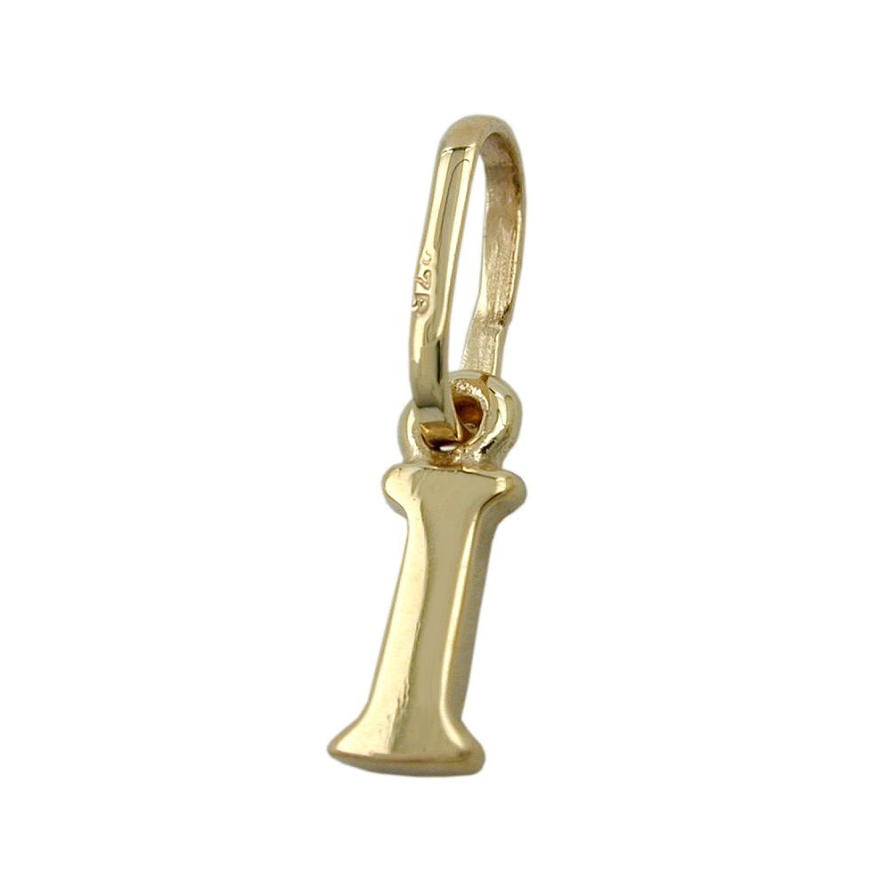 Pendentif or 9 carats lettre I brillant