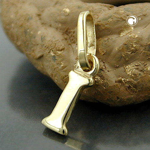 Bijou or initiale I pendentif 8x3mm