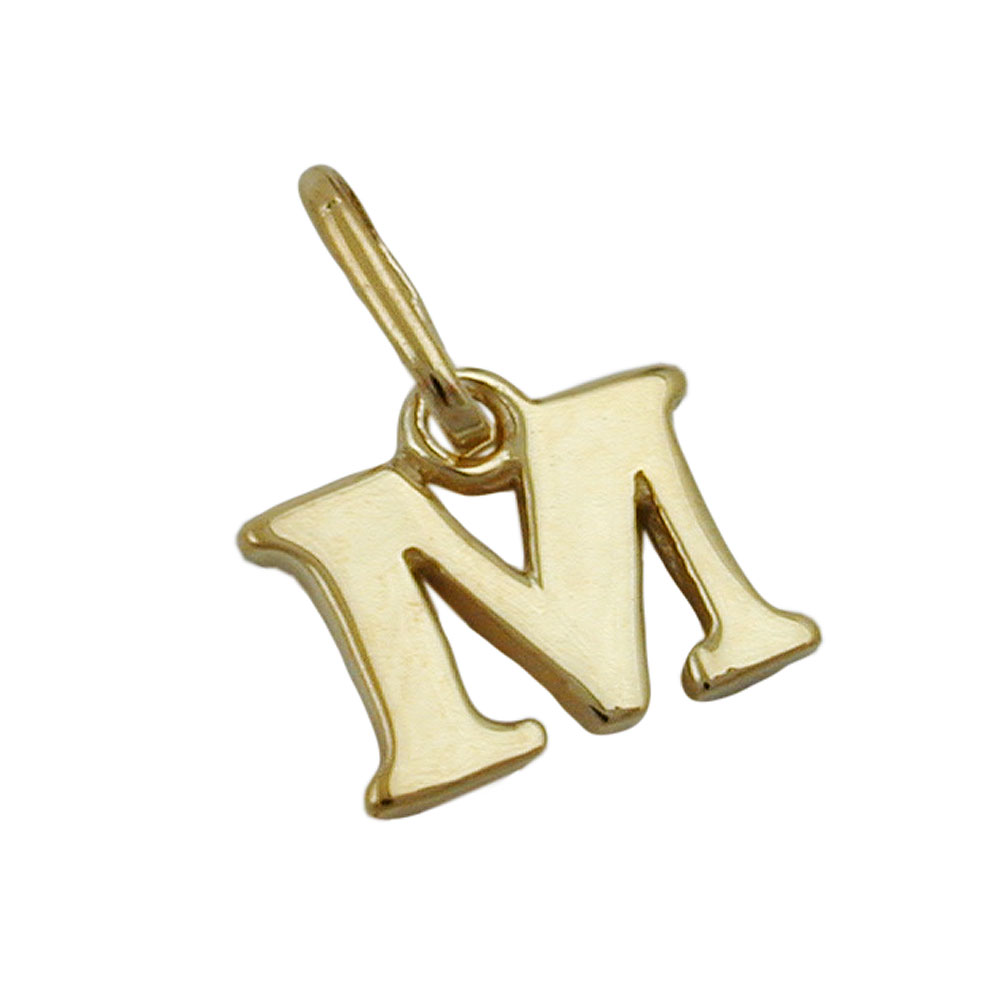 Pendentif or 9 carats lettre M brillant