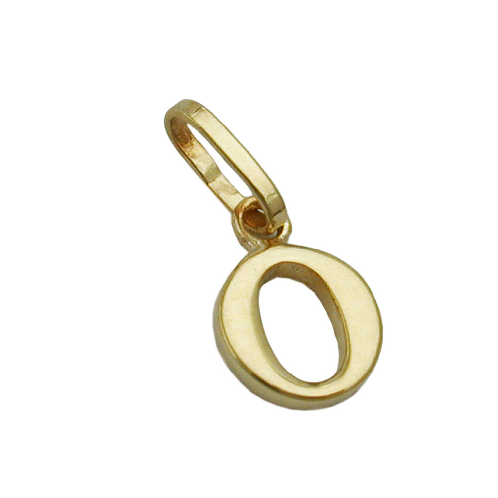 Pendentif or 9 carats initiale O brillant