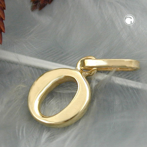 Bijou or 9k lettre O pendentif 8x6mm