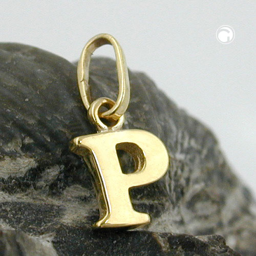 Bijou or initiale P pendentif 8x6mm