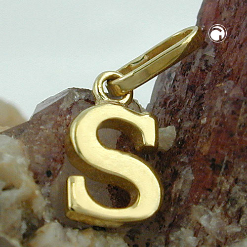 Bijou or jaune initiale S pendentif 8x5mm