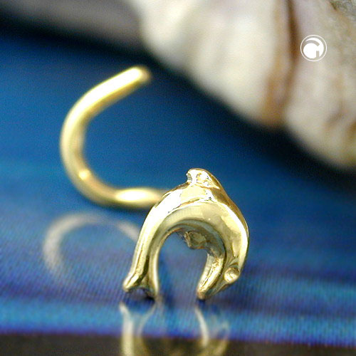 Nose screw or 18k motif dauphin vue de profil