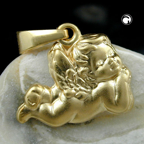 Bijou or 9 carats forme ange visage malicieux