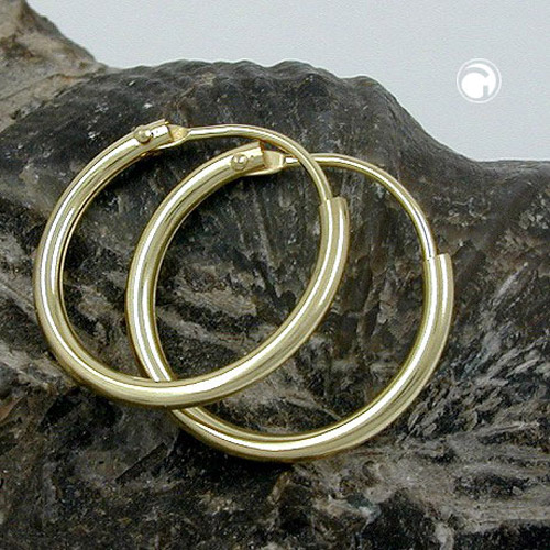 Paire de boucles d'oreilles or jaune 9K, style créole