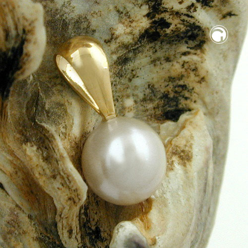 Pendentif perle d'eau douce monté sur or jaune 375