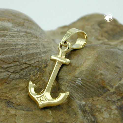 Bijou pendentif ancre en or jaune 375