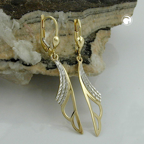 Boucles d'oreilles en or 9K partiellement rhodiées