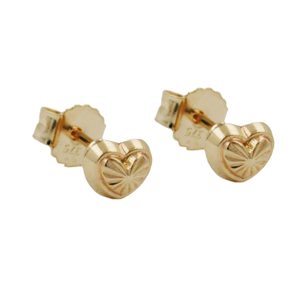 Boucles d'oreilles or cœur 9 carats