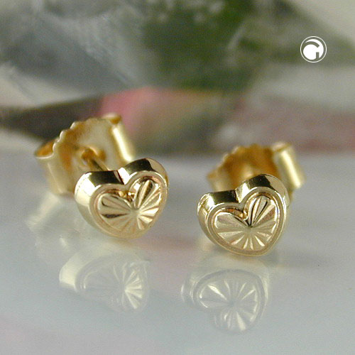 Paire de boucles d'oreilles or en forme de cœur