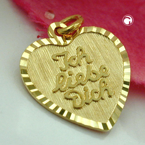 Pendentif or coeur taille diamant vue de face