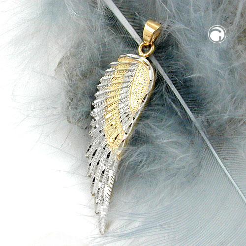 Pendentif ange gardien or rhodié taille diamant