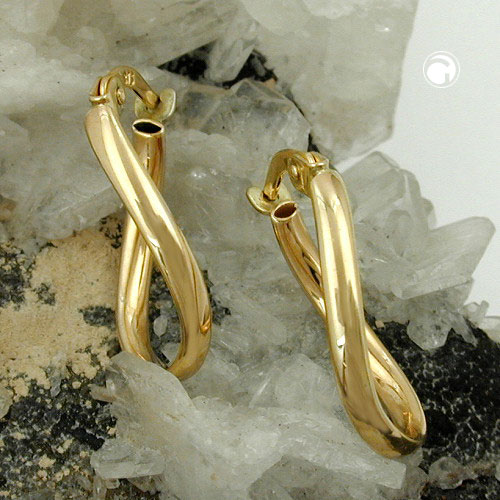 Paire de boucles d'oreilles en or 9K forme torsadée