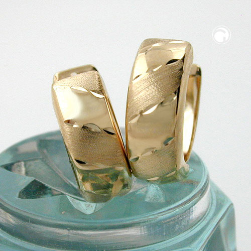 Créoles or diamanté 9k vue de face