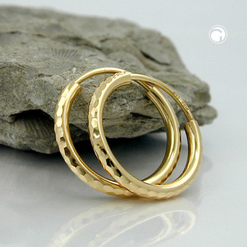 Paire de boucles d'oreilles or 585/000 style créole