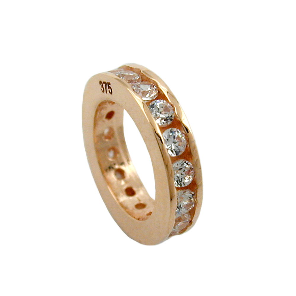 Bague or baptême avec zirconium