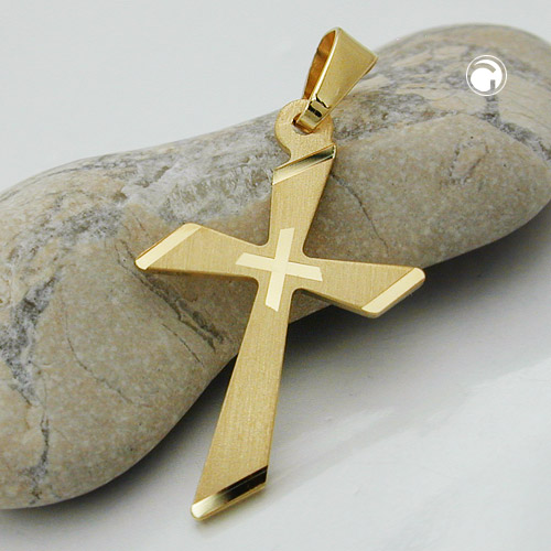 Croix or 375/000 pendentif détail finition