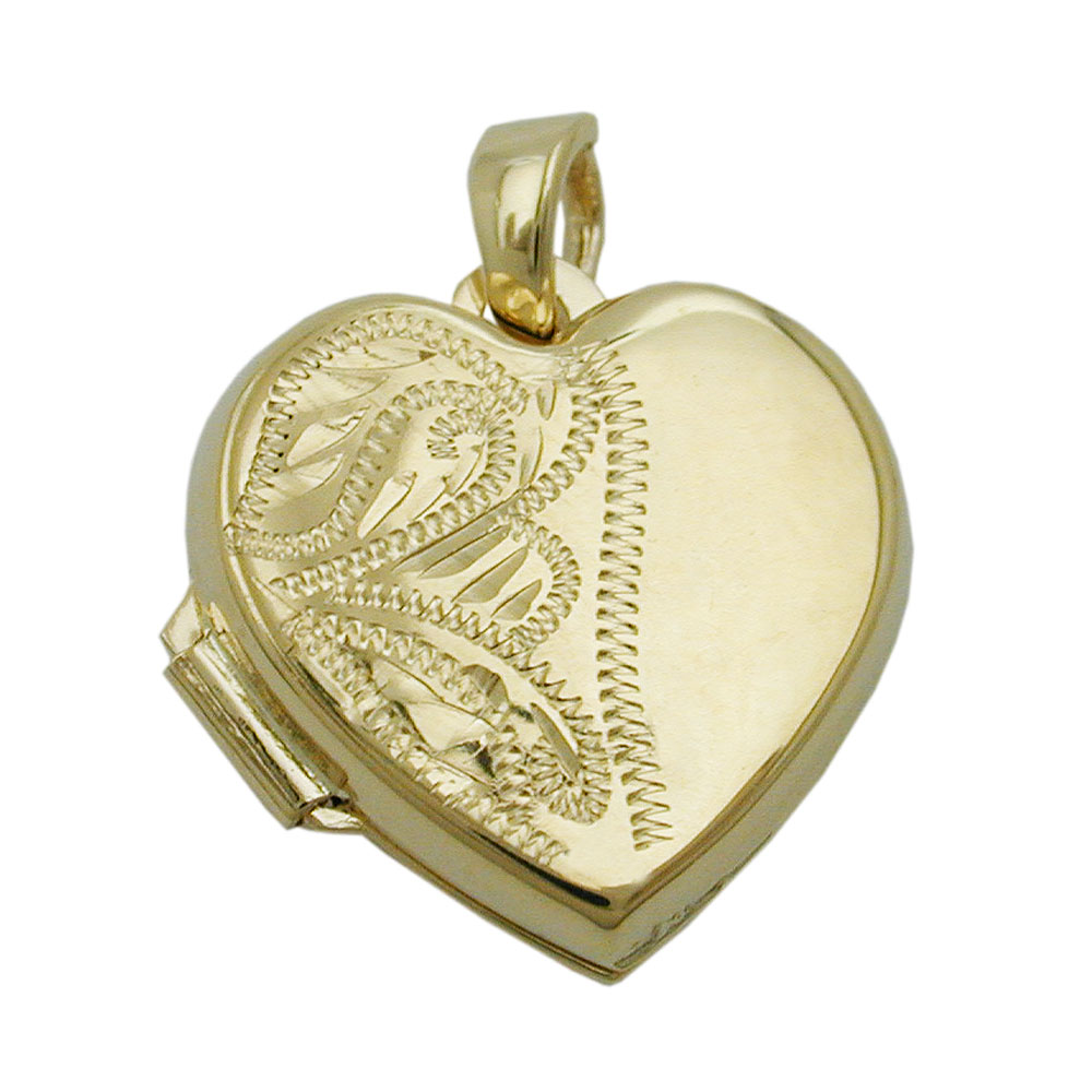 Pendentif cœur or 9 carats texture et poli