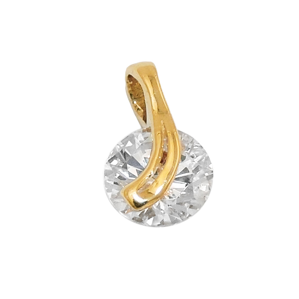 Pendentif or 9 carats avec zirconia vue de face