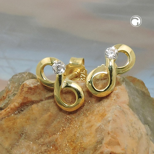 Boucles d'oreilles or infini avec zirconium blanc