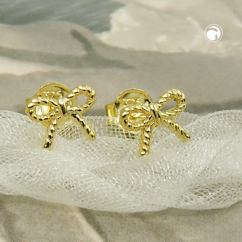 Paire de boucles d'oreilles en or 375 torsadées en forme de nœud