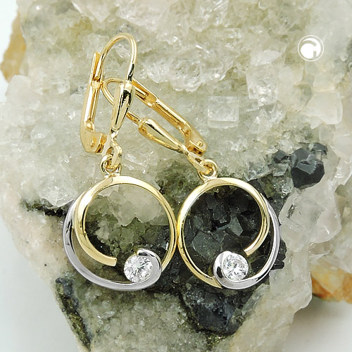 Paire de boucles d'oreilles or 9k zirconia