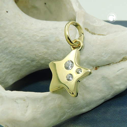 Pendentif or 9k forme étoile avec zirconias