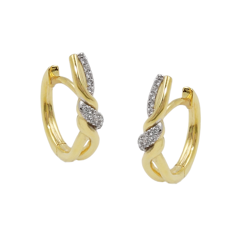 Boucles d'oreilles créoles or 9 carats avec zirconia
